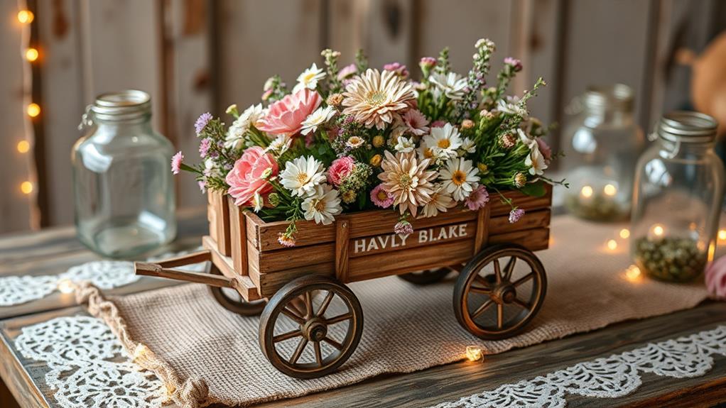 charming miniature rustic wagon