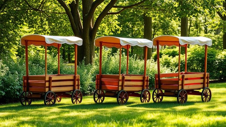 cozy canopy wooden wagons