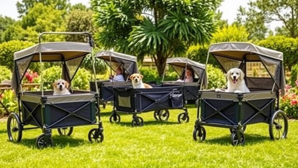 folding pet wagons with shade