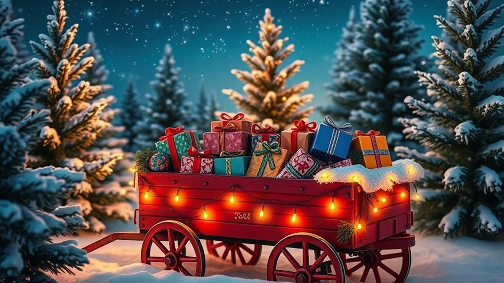 holiday cart filled presents