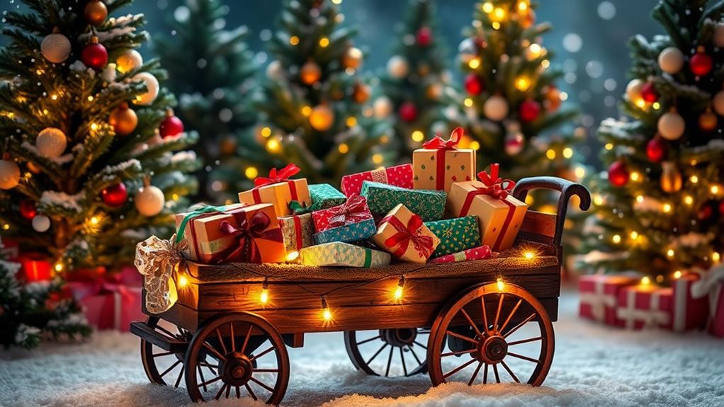 joyful seasonal present cart