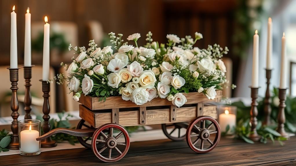 mini wagon wedding centerpieces