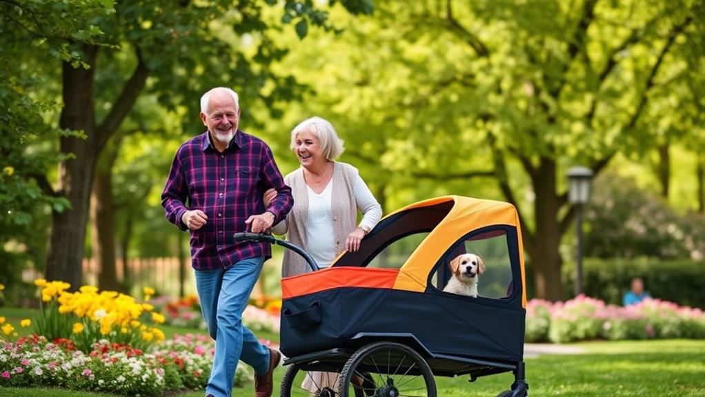 seniors enjoy electric pet wagons