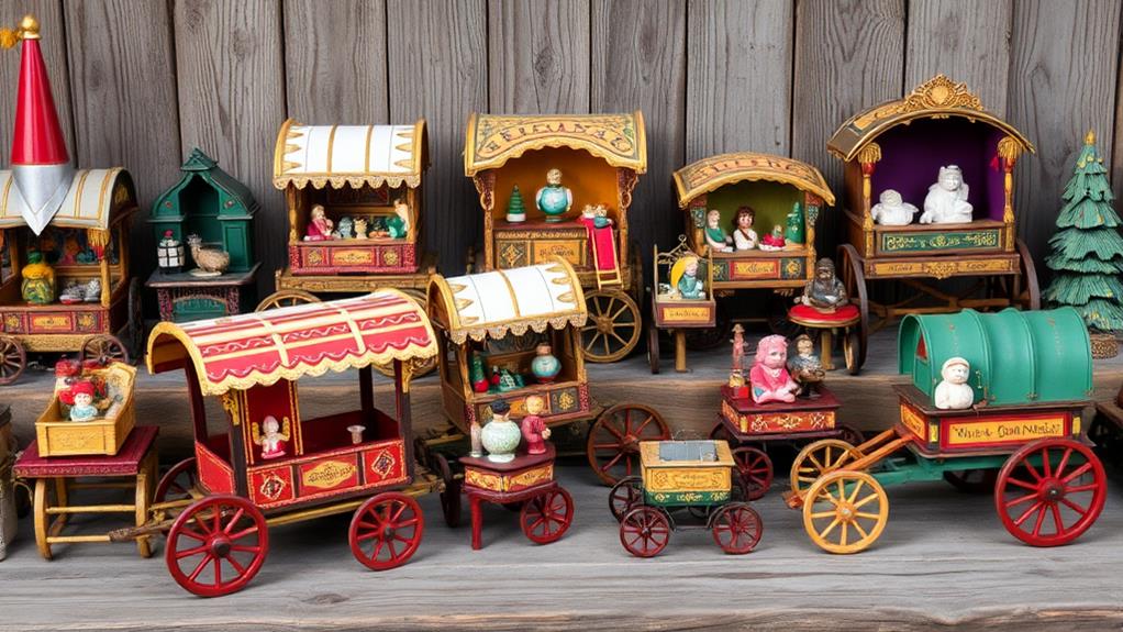 showcase miniature display wagons