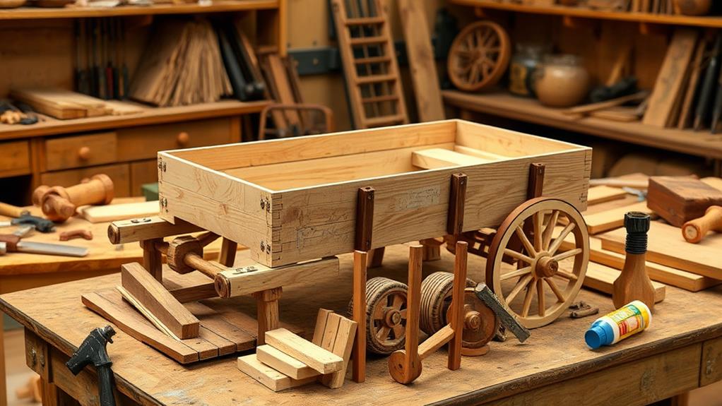 variety of wooden wagon kits