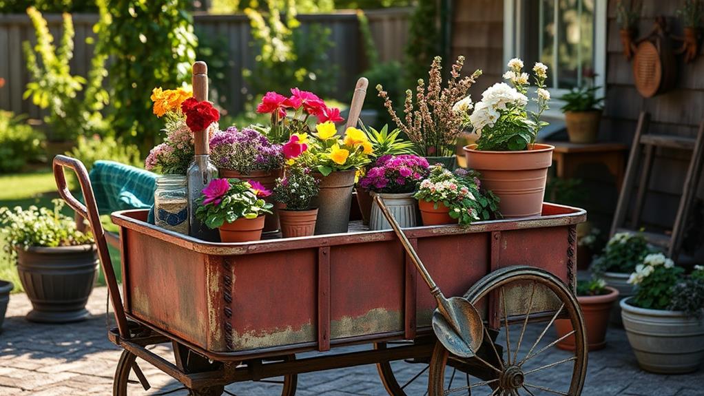 vintage farmhouse metal cart