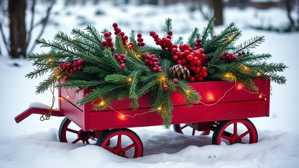 vintage red wagon aesthetic