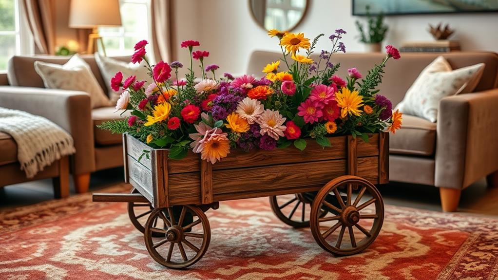 wagon as living room centerpiece